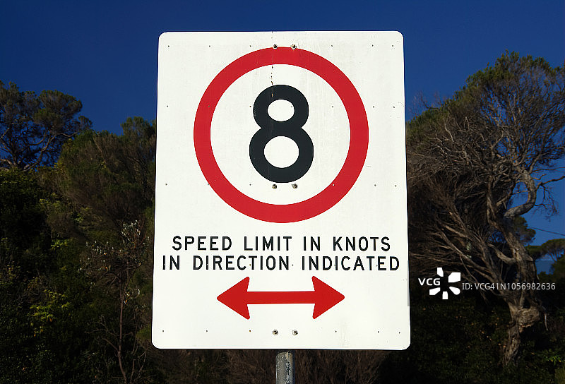 指示方向的“8节：限速”标志图片素材