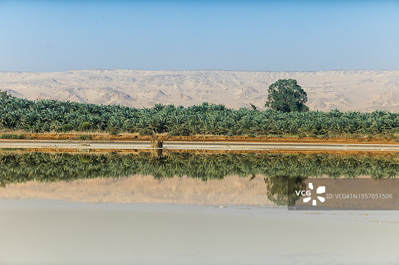 埃及巴哈利亚沙漠绿洲盐湖风光图片素材