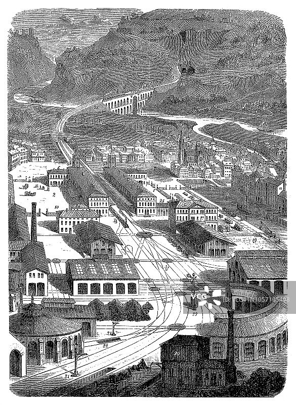 铁路设施及周边环境图片素材