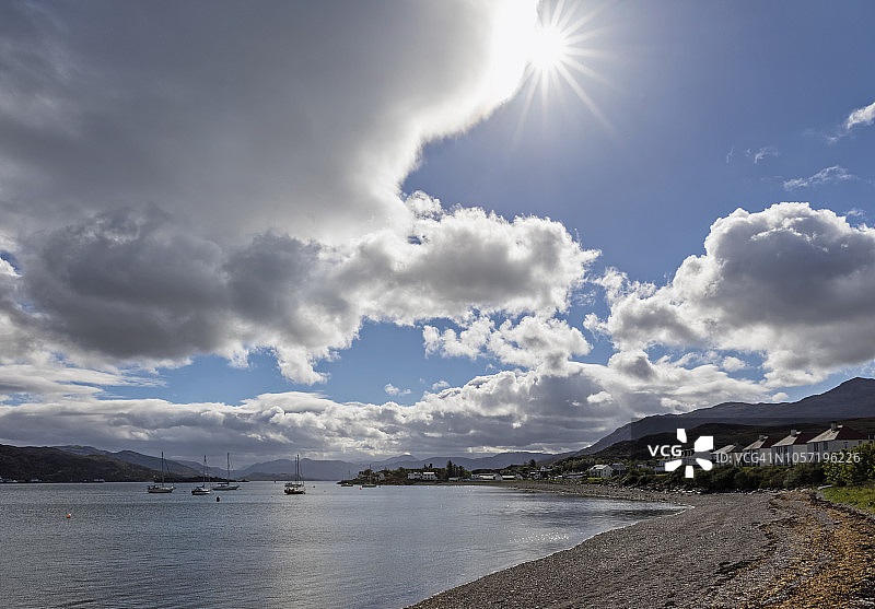 英国苏格兰斯凯岛凯尔阿金村风光图片素材