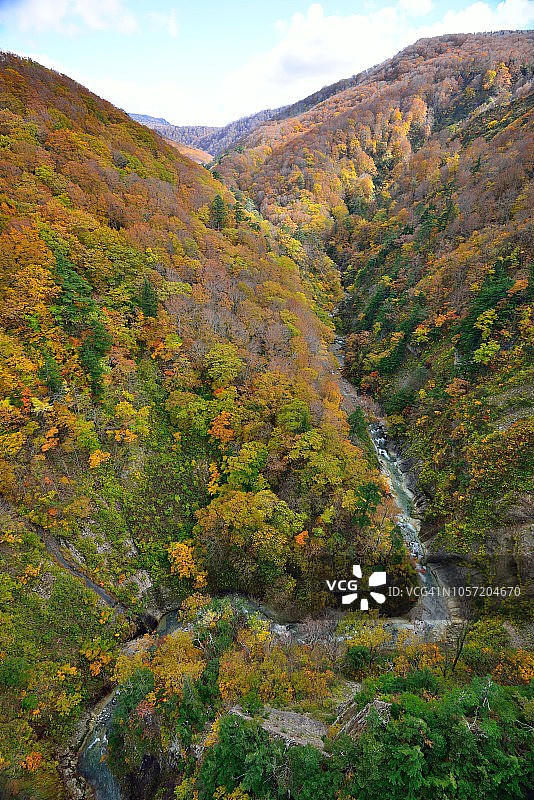 日本青森县的秋色：jogakura峡谷图片素材