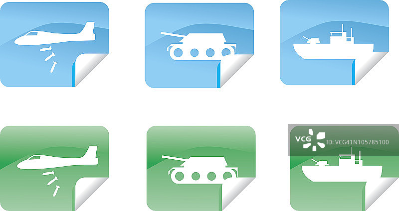 军事贴纸套装图片素材