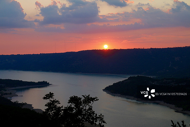 圣十字湖的日落图片素材