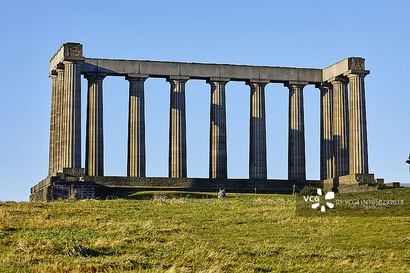 苏格兰国家纪念碑，卡尔顿山，爱丁堡图片素材