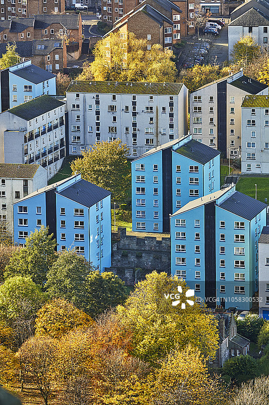 公寓楼，住宅楼，爱丁堡，苏格兰图片素材