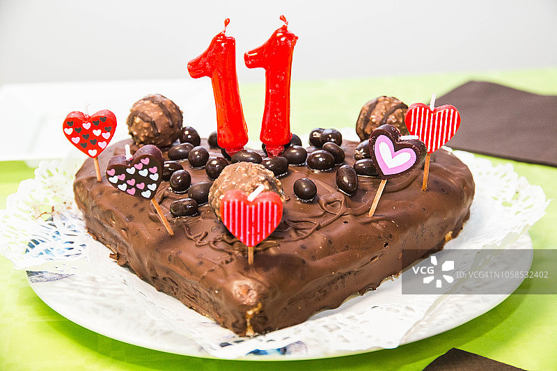 自制巧克力生日蛋糕图片素材
