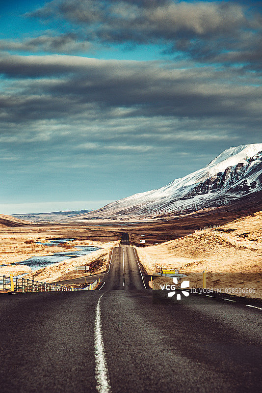 空旷的冰岛道路图片素材