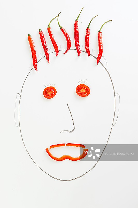 蔬菜构成的人脸图片素材