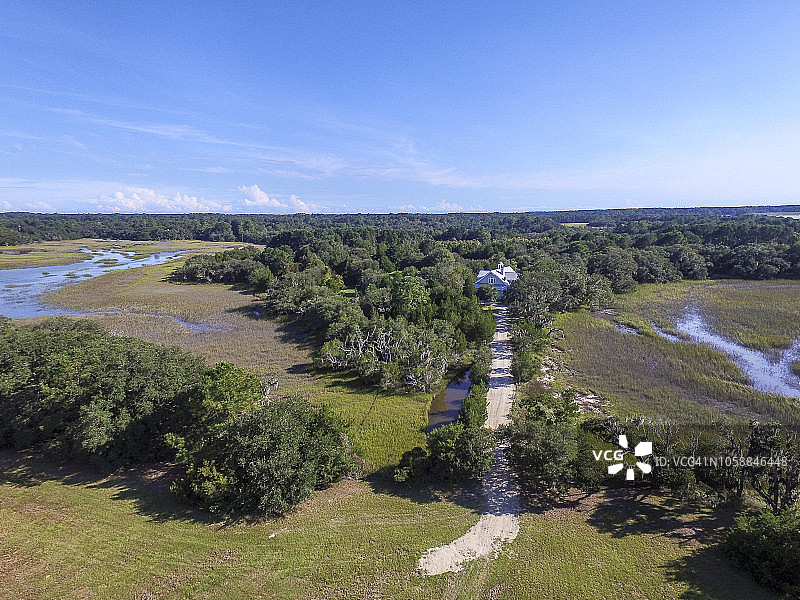 美国南卡罗来纳州瓦德马拉岛航拍图片素材