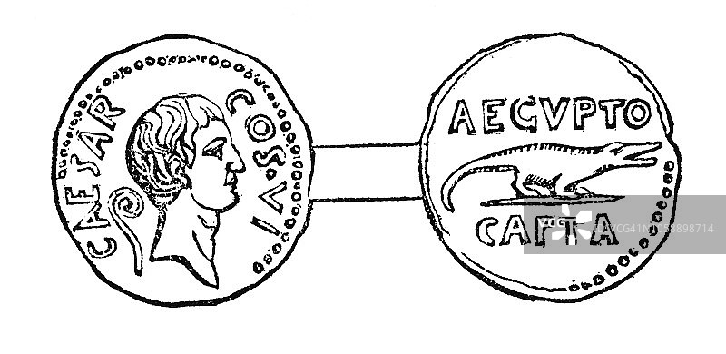 屋大维罗马银币（公元前28年）图片素材