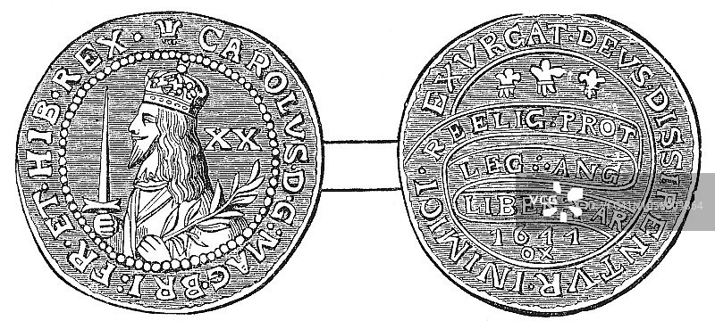 查理一世时期的英国金币图片素材