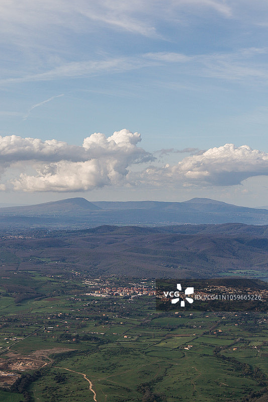 意大利拉齐奥大区布拉恰诺镇的鸟瞰图图片素材