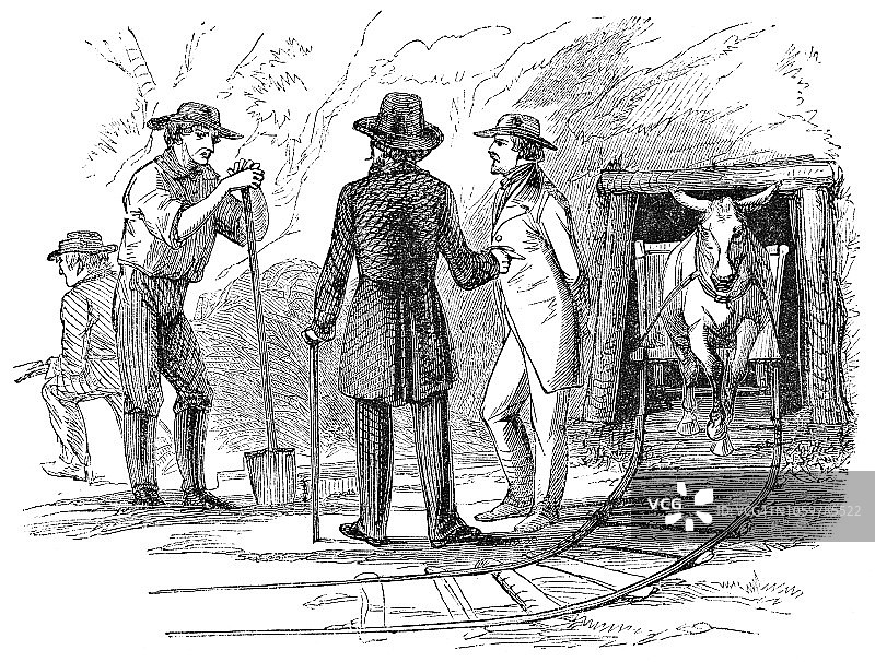 美国新泽西州多佛市瑞典铁矿入口（19世纪）图片素材