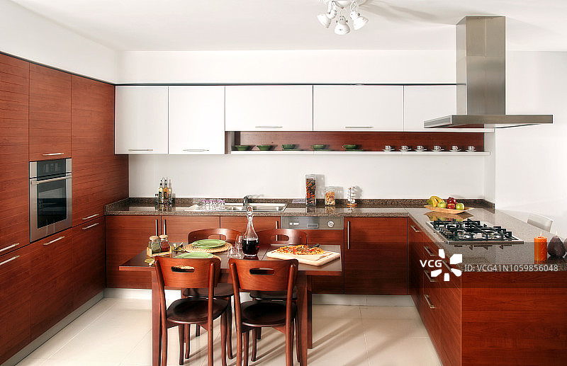 现代家庭厨房设计内景图片素材