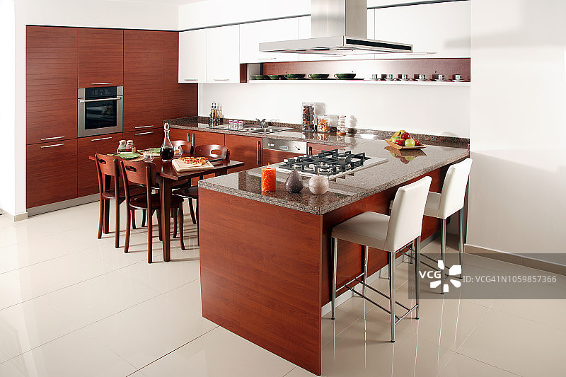 现代家庭厨房设计内景图片素材