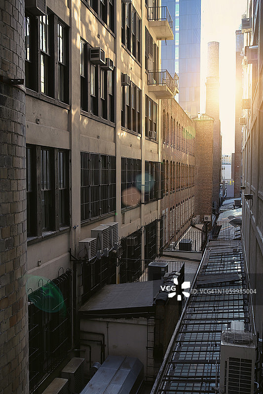 从纽约曼哈顿肉类加工区高线公园看到的工业建筑图片素材