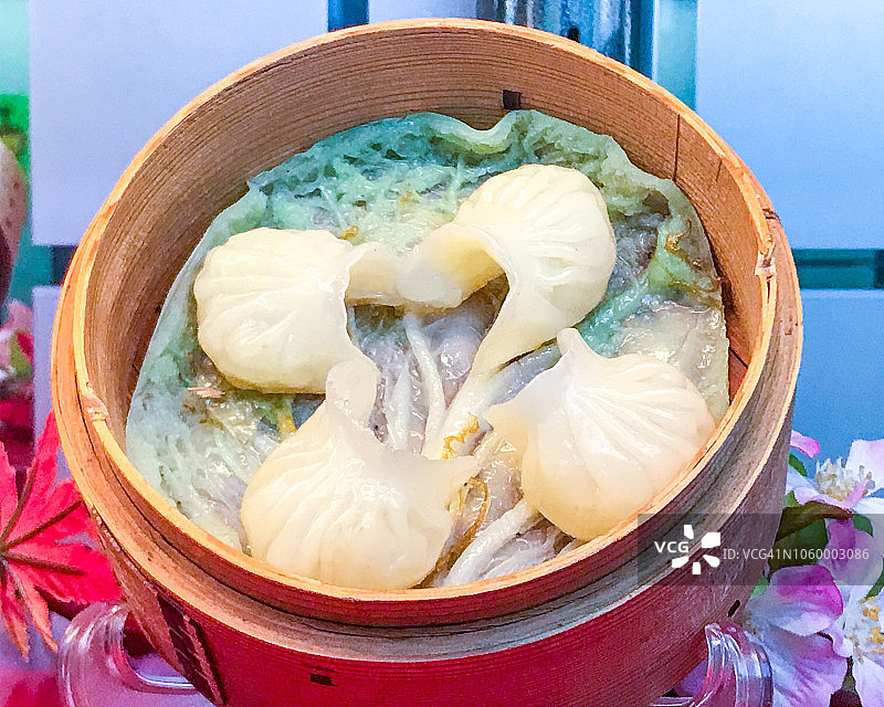 蒸虾饺或虾饺食物模型图片素材