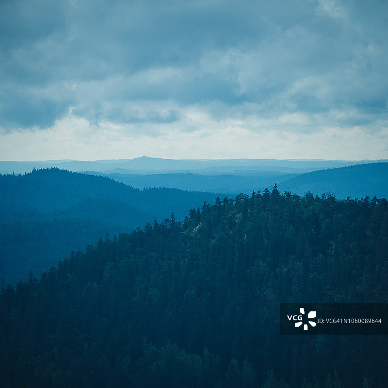 科利国家公园风雨交加的夏日山顶景色，芬兰图片素材