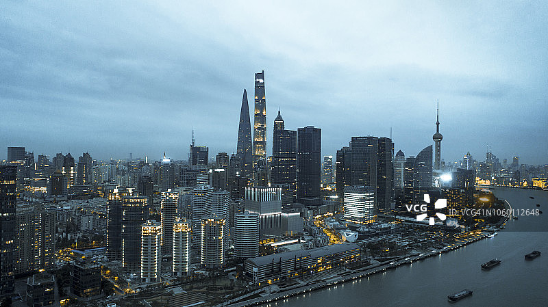 上海陆家嘴金融区航拍图片素材