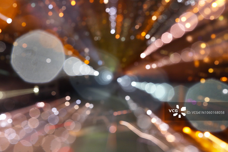 星空投影：大城市绚丽的梦境维度图片素材