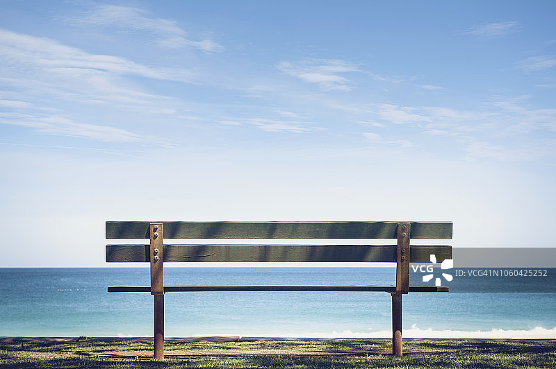 海景公园长椅图片素材