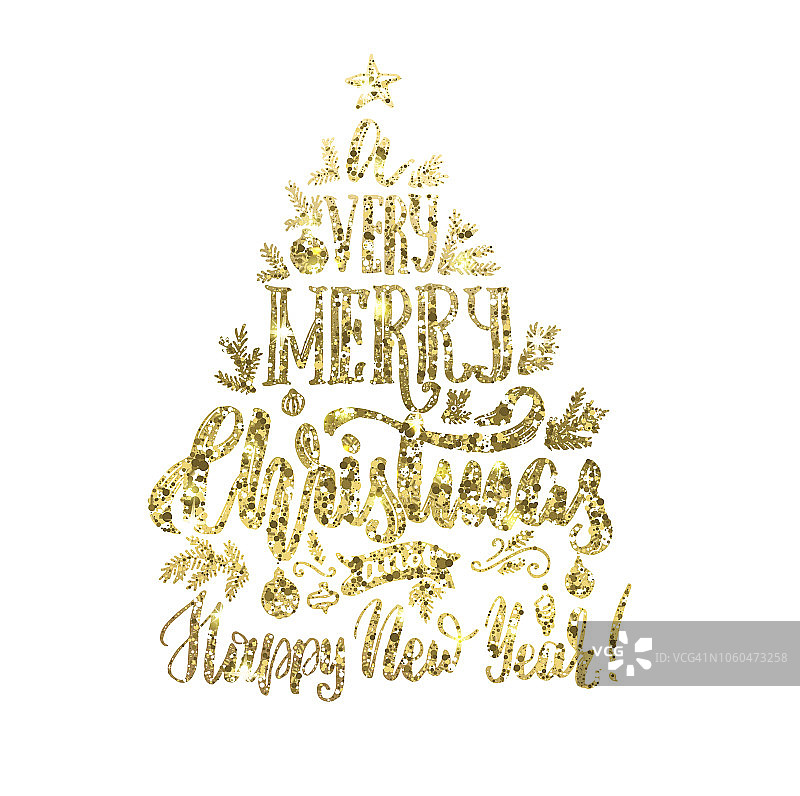 手绘圣诞快乐贺卡图片素材