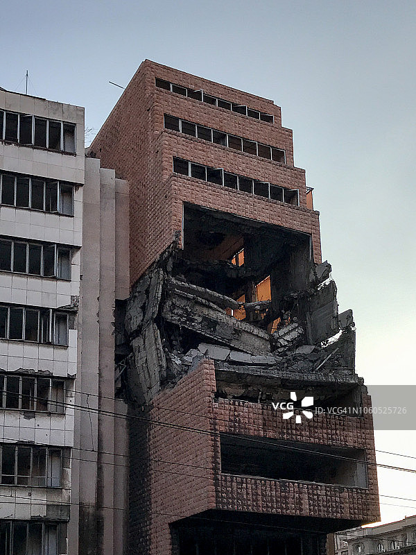 南斯拉夫国防部大楼，1999年被炸图片素材