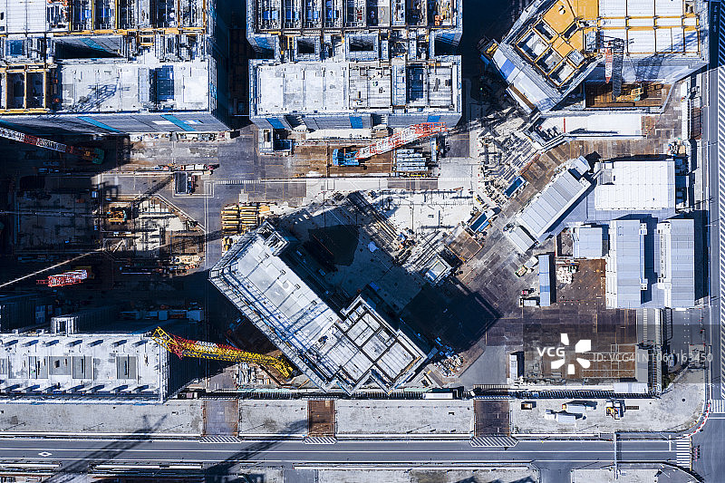 建筑工地航拍图片素材