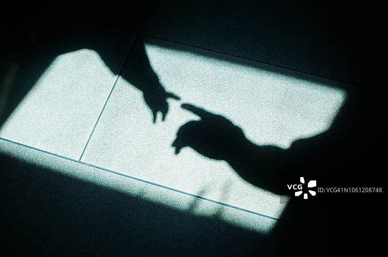 父子剪影图片素材