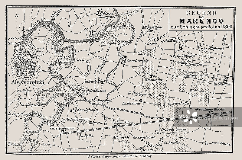 1800年6月14日早晨马伦戈战役地图图片素材