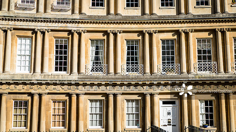 英国巴斯传统格鲁吉亚房屋景观图片素材