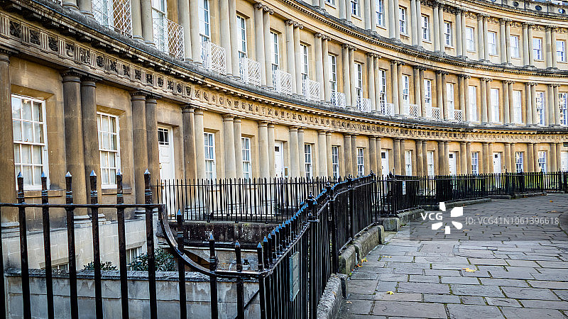 英国巴斯传统格鲁吉亚房屋景观图片素材