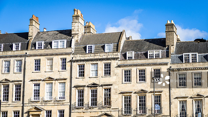 英国巴斯传统格鲁吉亚房屋景观图片素材
