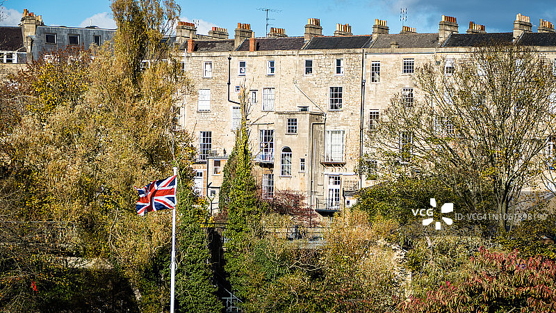 英国巴斯传统格鲁吉亚房屋景观图片素材