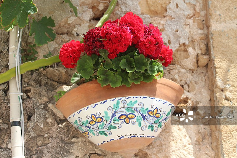 马尔扎梅米的花盆，意大利西西里岛图片素材