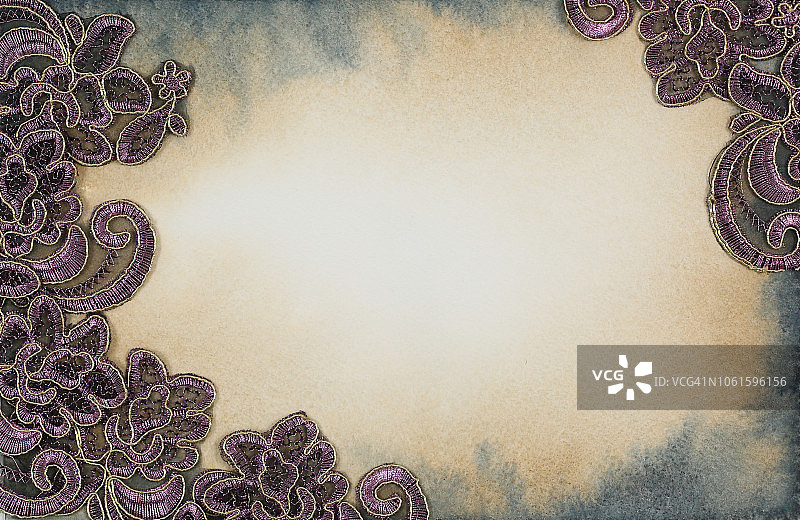 彩色背景上的蕾丝花边装饰图图片素材