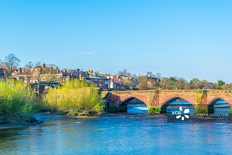 英国切斯特的老迪桥图片素材