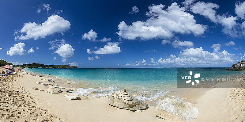 圣马丁岛海滩全景图片素材