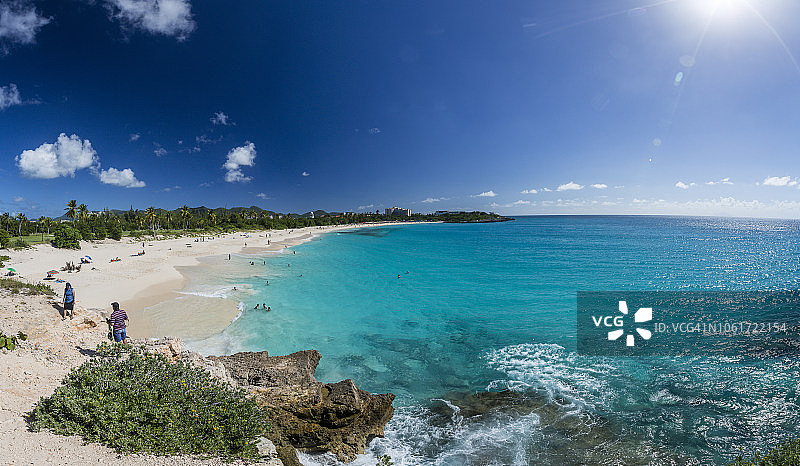 圣马丁岛海滩全景图片素材