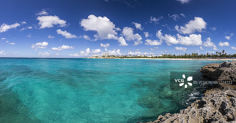 圣马丁岛海滩全景图片素材