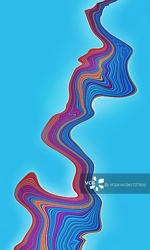 抽象的红色和蓝色发光波浪背景图片素材