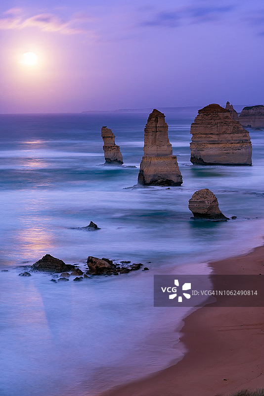 十二使徒岩月升图片素材