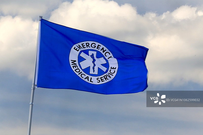 紧急医疗服务旗帜指示健康援助地点图片素材