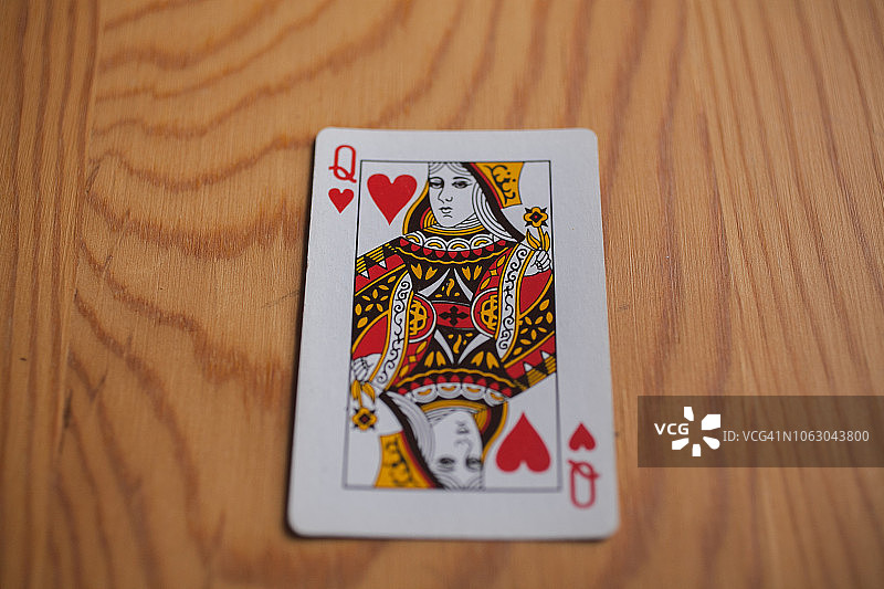 红桃扑克牌女王特写图片素材