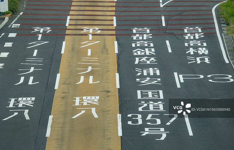 日本东京羽田国际机场的道路指示牌图片素材