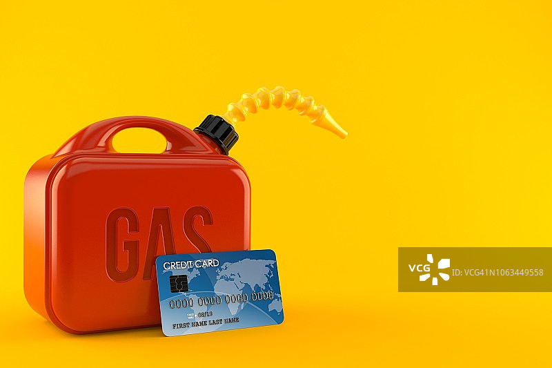 带信用卡的汽油罐图片素材