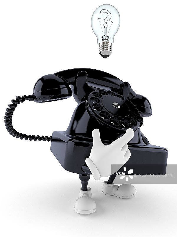 思考中的电话角色图片素材