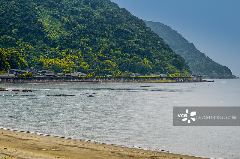 鹿儿岛湾沿海城镇图片素材