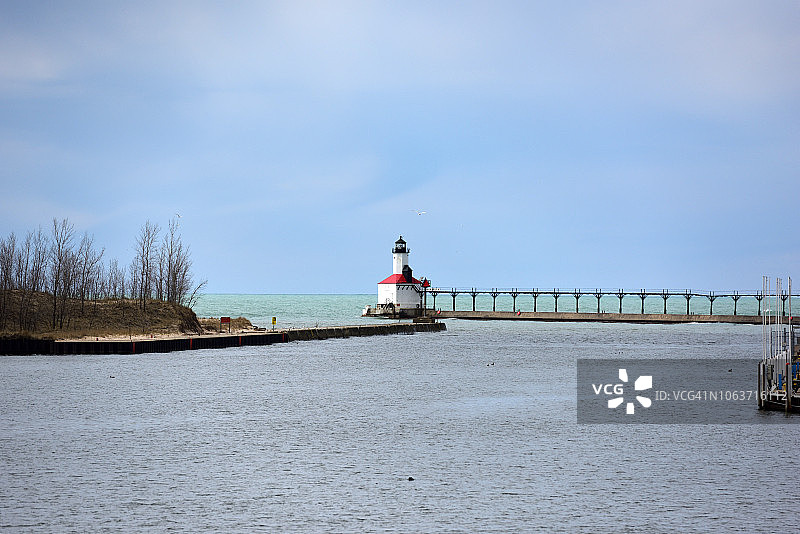 美国印第安纳州密歇根城灯塔图片素材