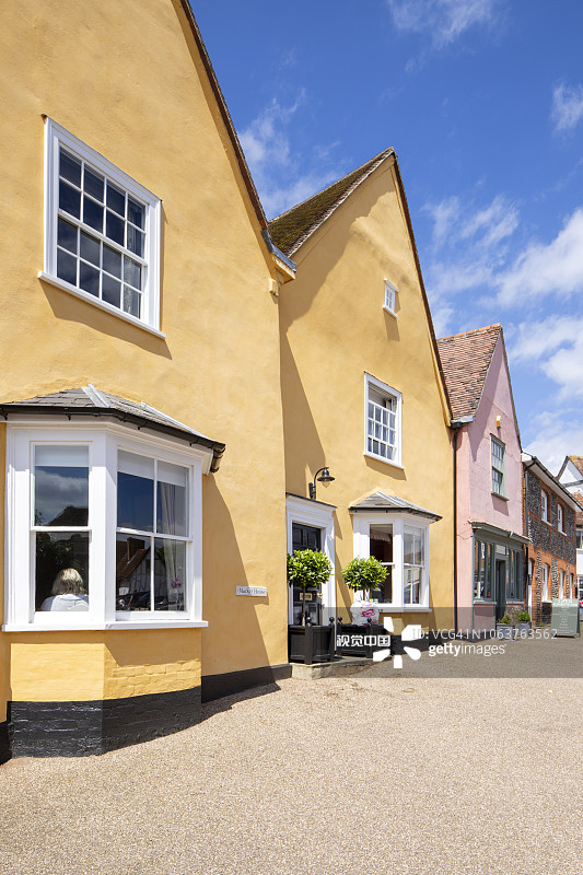 英国萨福克郡拉文纳姆古镇市集老建筑图片素材